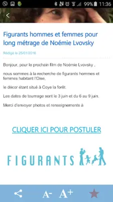 Figurants.com les castings android App screenshot 0